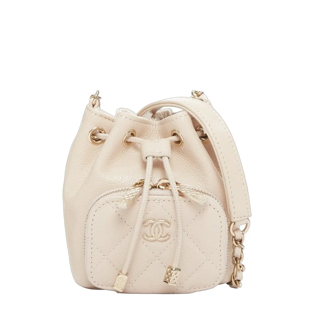 Chanel Beige Leather Handbag Beige Leather Very good - Front View