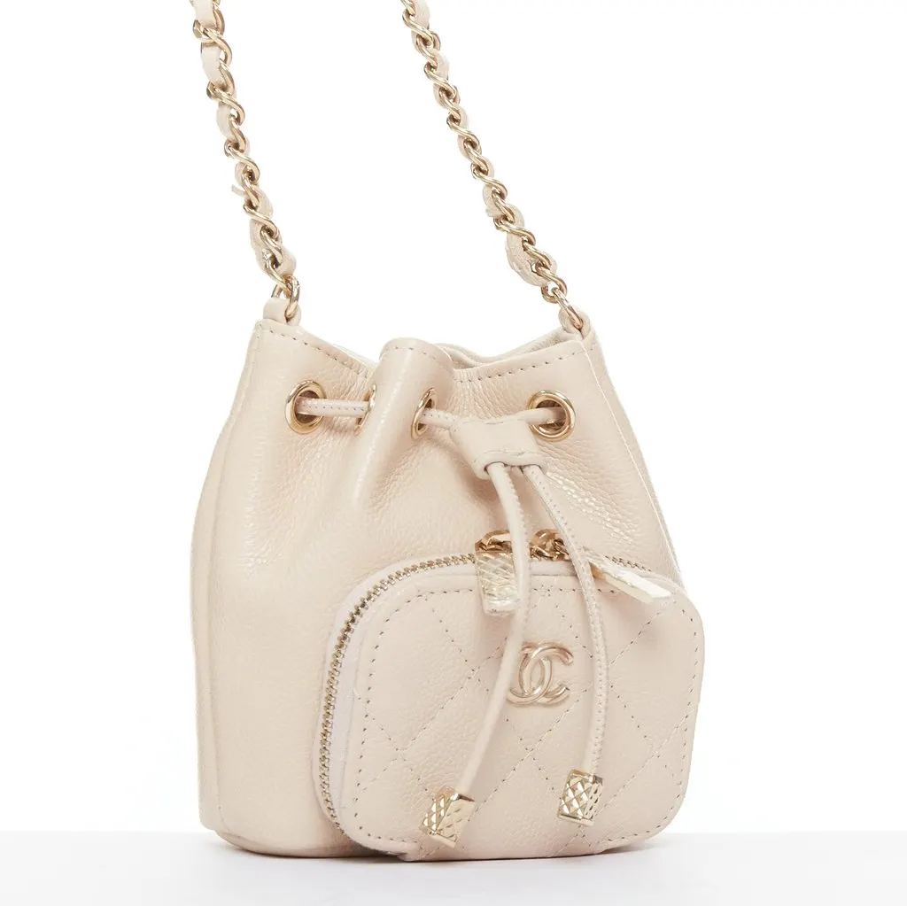 Chanel Beige Leather Handbag Beige Leather Very good - Inside View