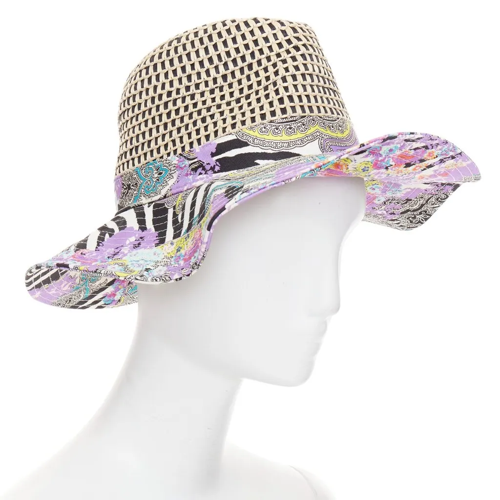 Etro Purple Hats Purple Rattan Never worn, with tag - Inside View