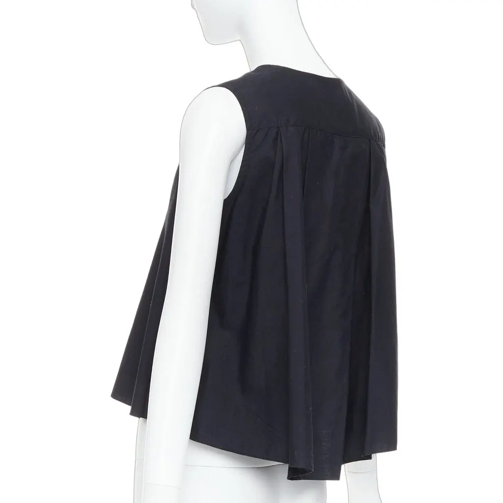 Noir Kei Ninomiya Button Tank Top Black Cotton Very good - Front View