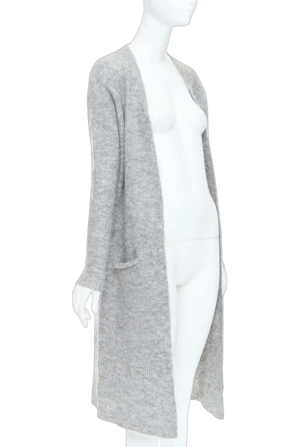 By Malene Birger Long Knit Cardigan Grey Wool Very good - Front View
