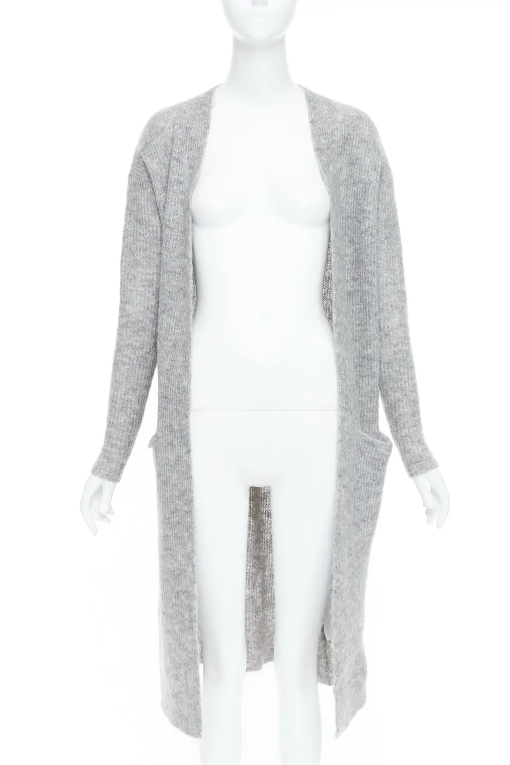By Malene Birger Long Knit Cardigan Grey Wool Very good - Inside View