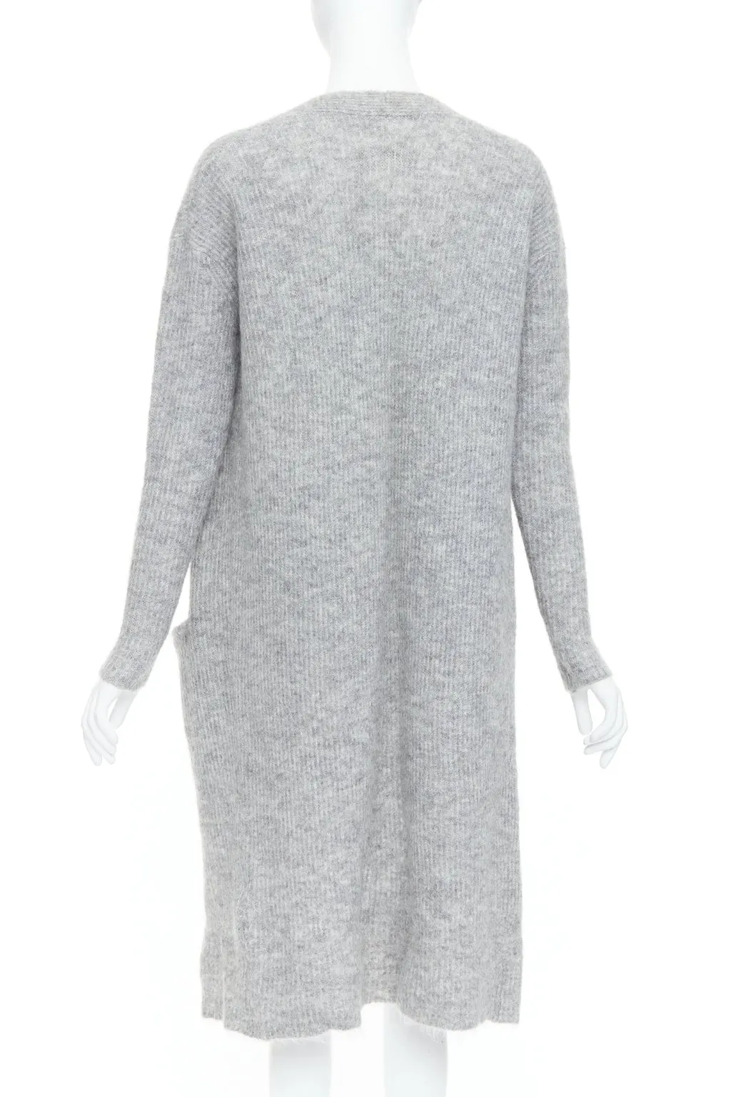By Malene Birger Long Knit Cardigan Grey Wool Very good - Box View