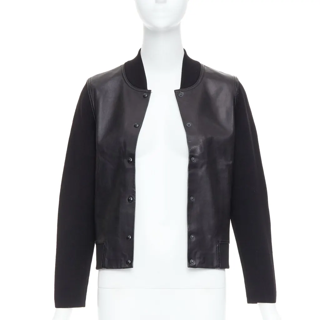Alexander Wang Black Wool Leather Bomber Black Leather Very good - Inside View