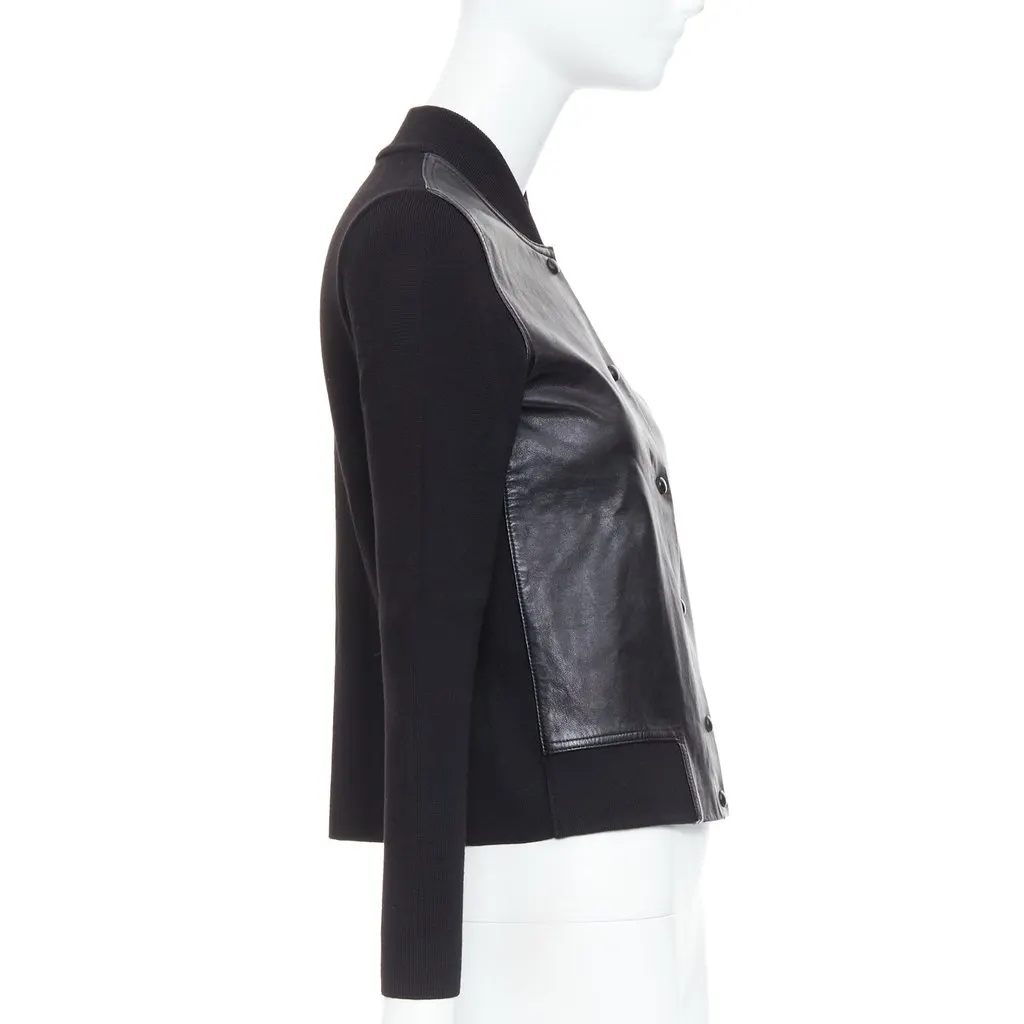 Alexander Wang Black Wool Leather Bomber Black Leather Very good - Box View