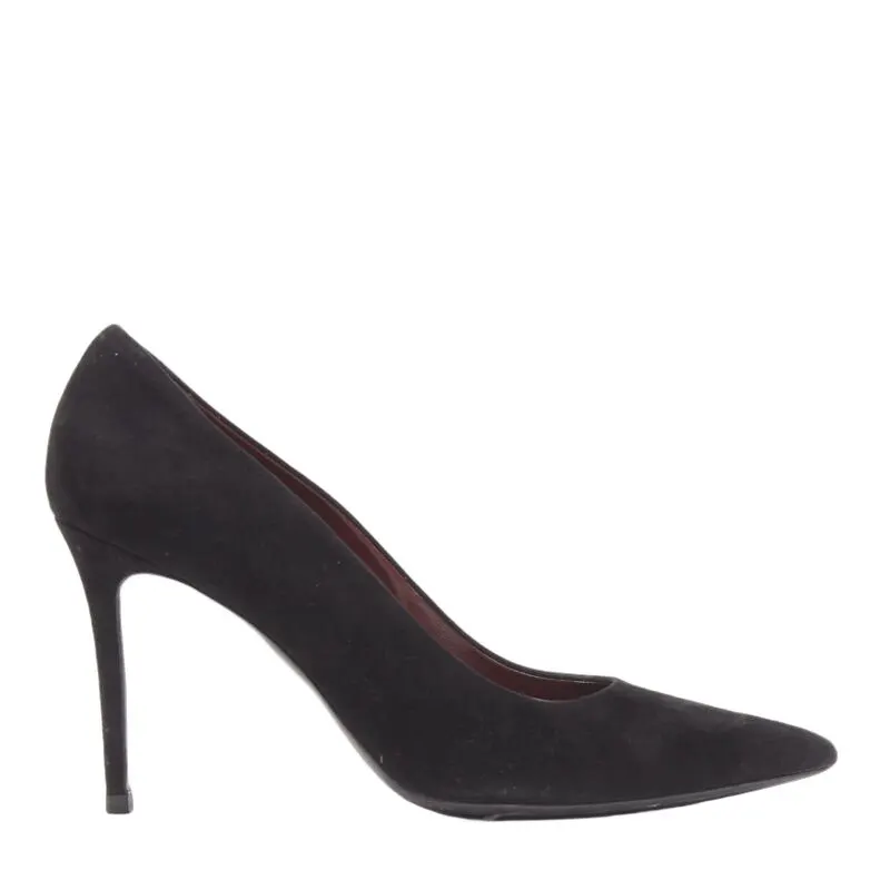 Celine Black Suede Stilettos Black Suede Very good - Front View