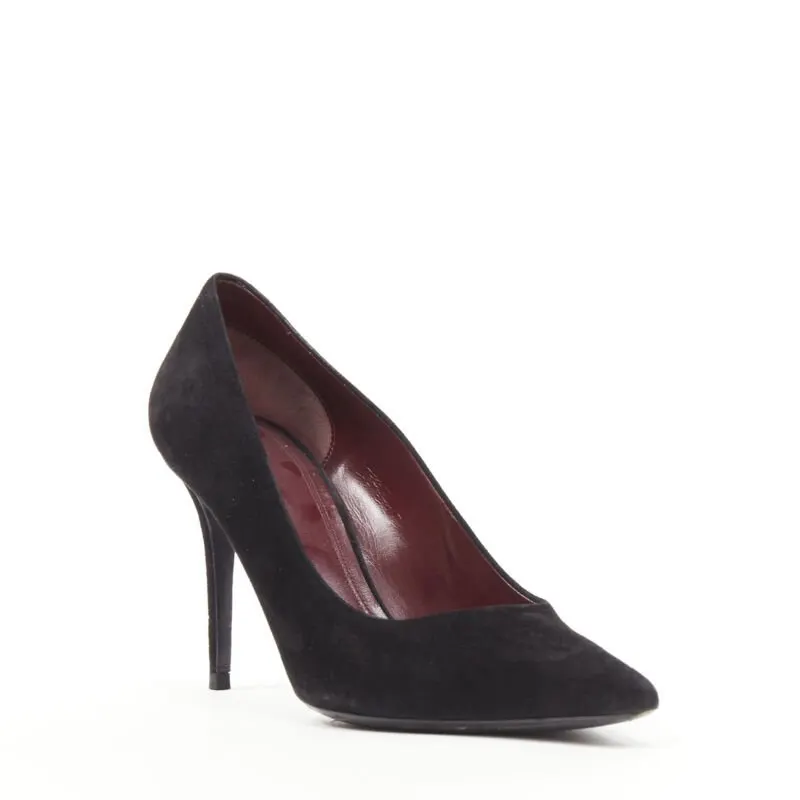 Celine Black Suede Stilettos Black Suede Very good - Back View