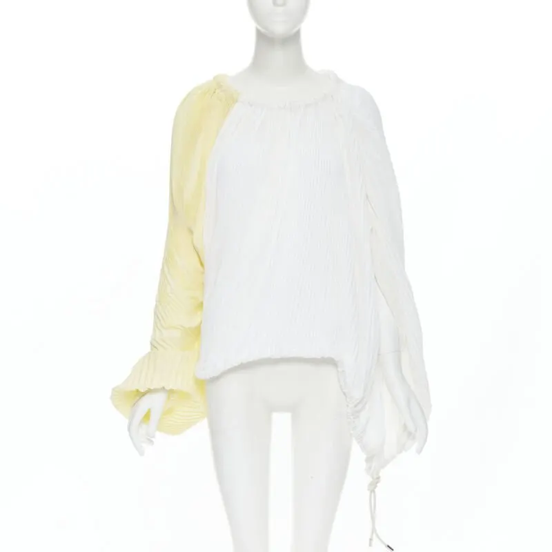 Marni Knife Pleat Top Yellow Polyester Very good - Front View