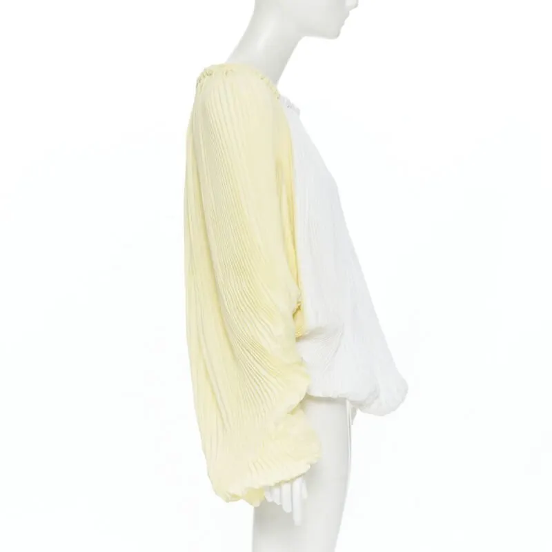 Marni Knife Pleat Top Yellow Polyester Very good - Model View