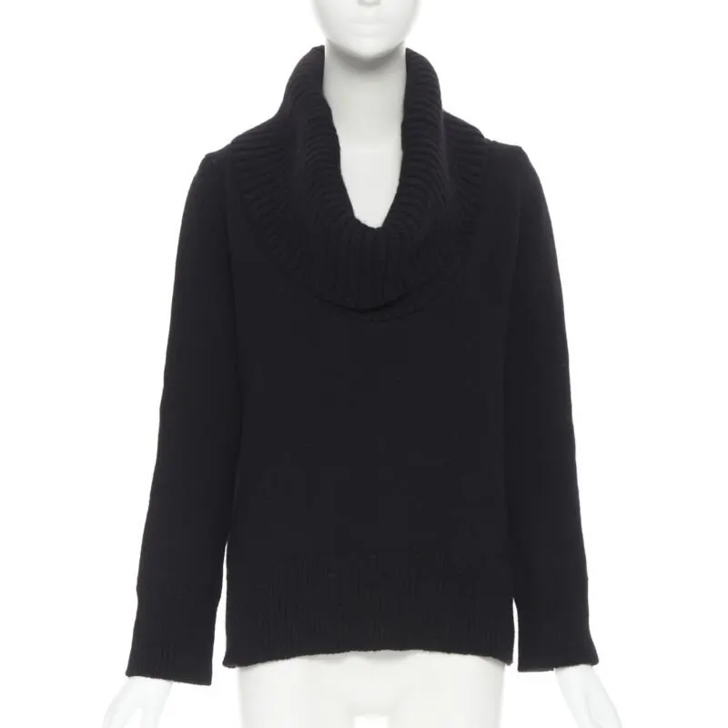 Alexander McQueen Ribbed Turtleneck Sweater Black Wool Very good - Front View