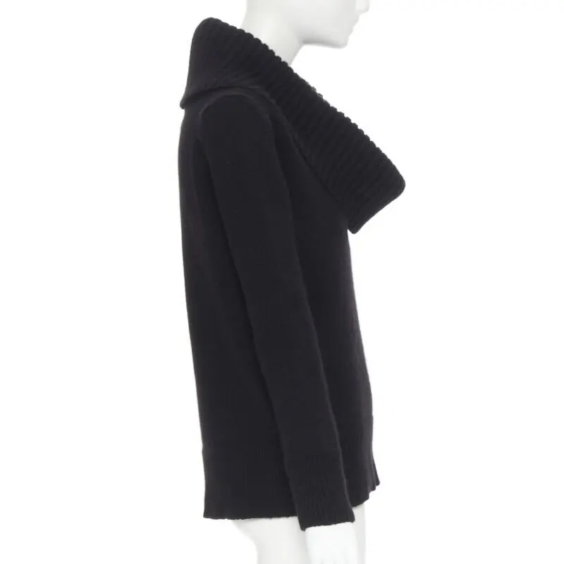 Alexander McQueen Ribbed Turtleneck Sweater Black Wool Very good - Model View