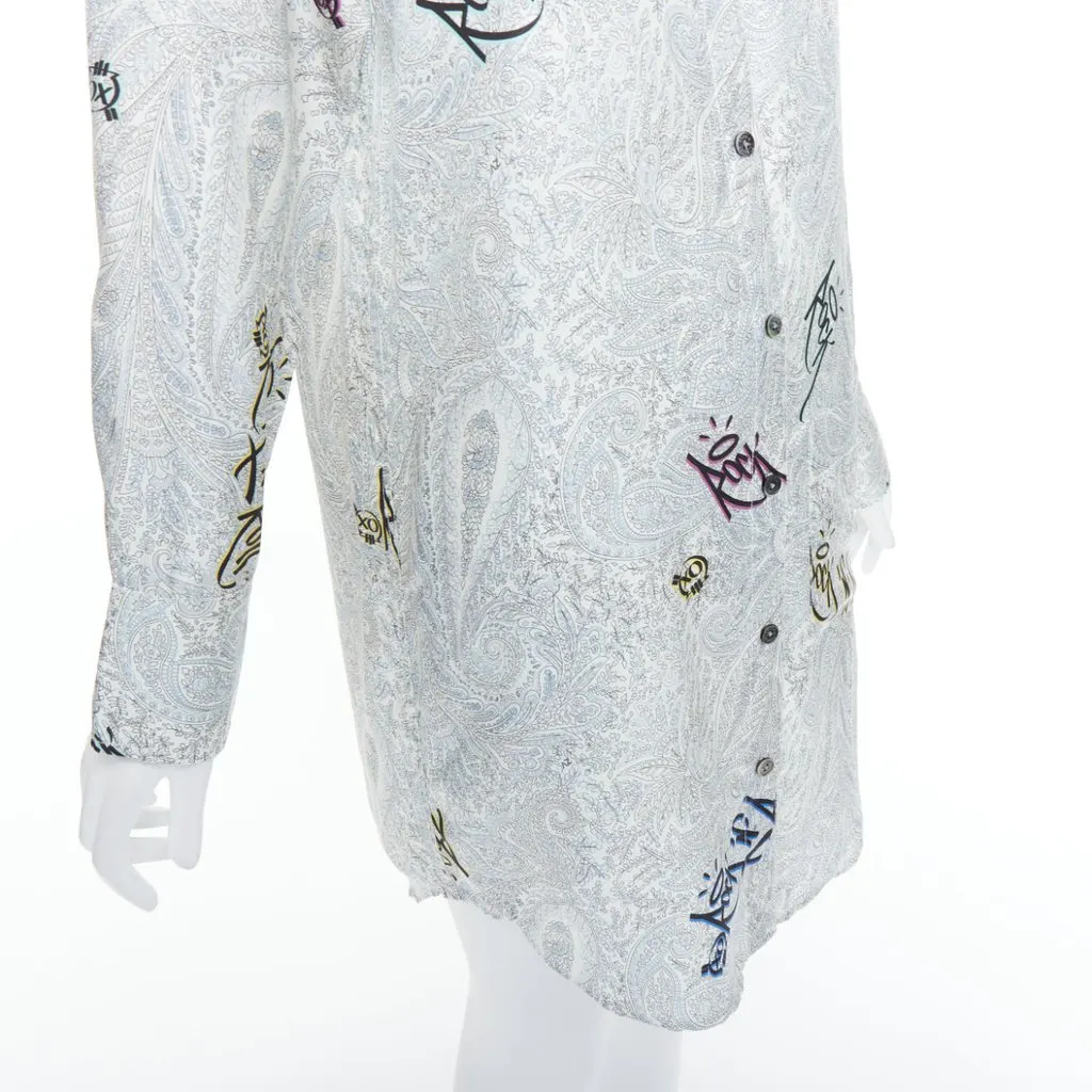 Zadig & Voltaire Paisley Shirt Dress Ecru Silk Never worn - Back View