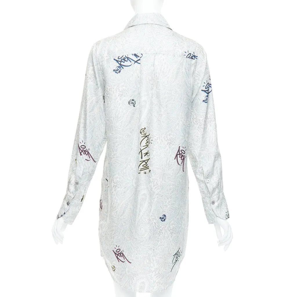 Zadig & Voltaire Paisley Shirt Dress Ecru Silk Never worn - Box View