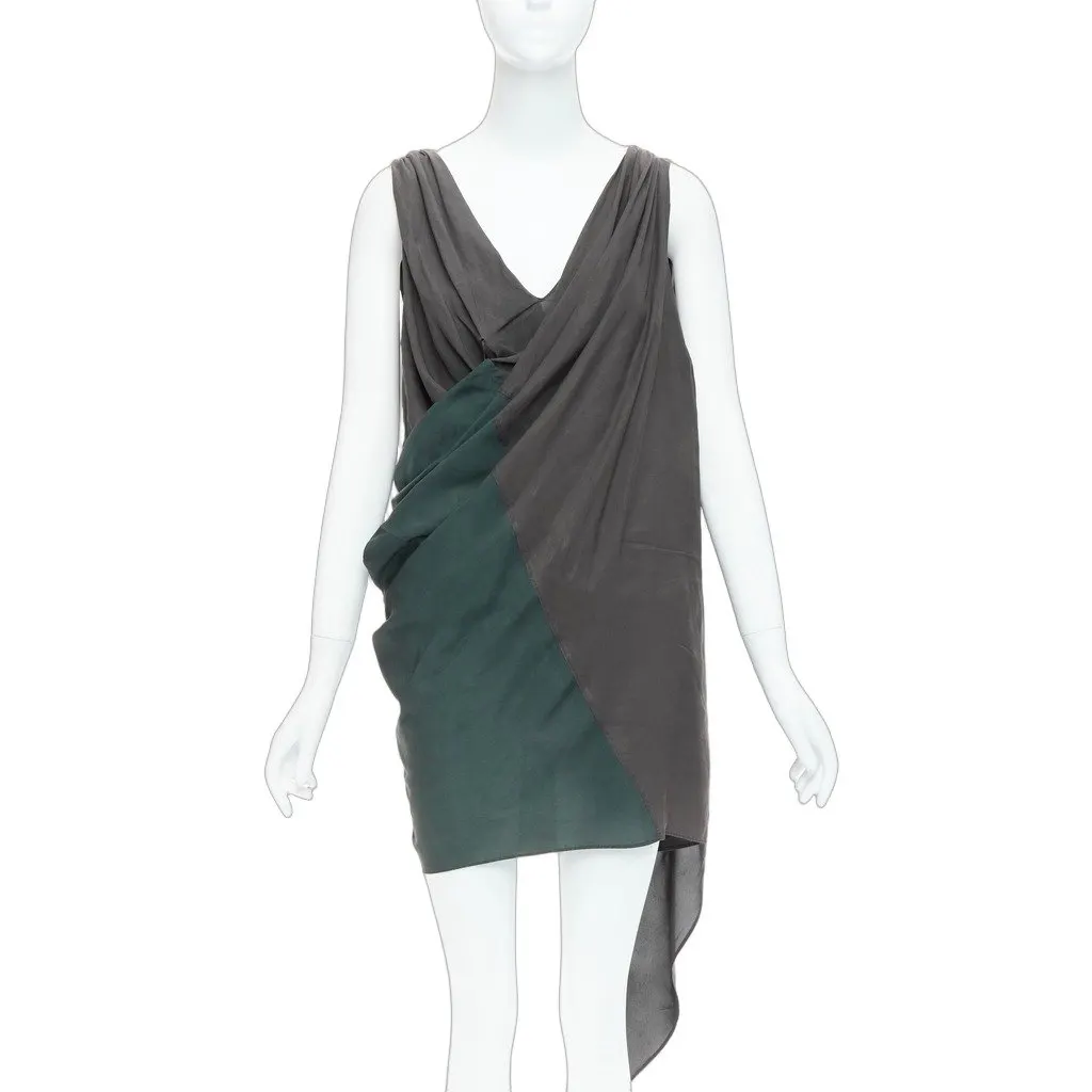 Alexander Wang Draped Toga Dress Grey Viscose Fair - Front View