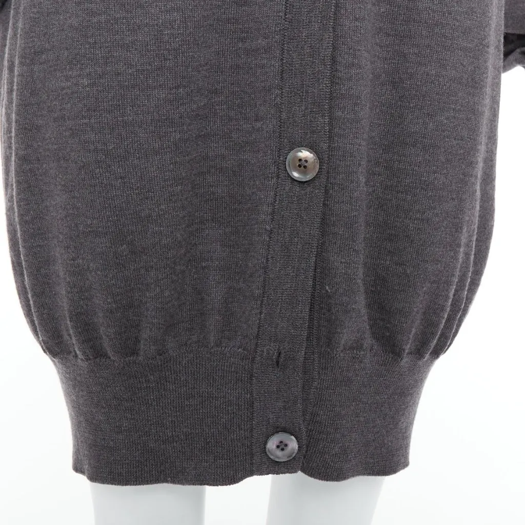 Maison Martin Margiela Oversized Long Cardigan Grey Wool Fair - Back View