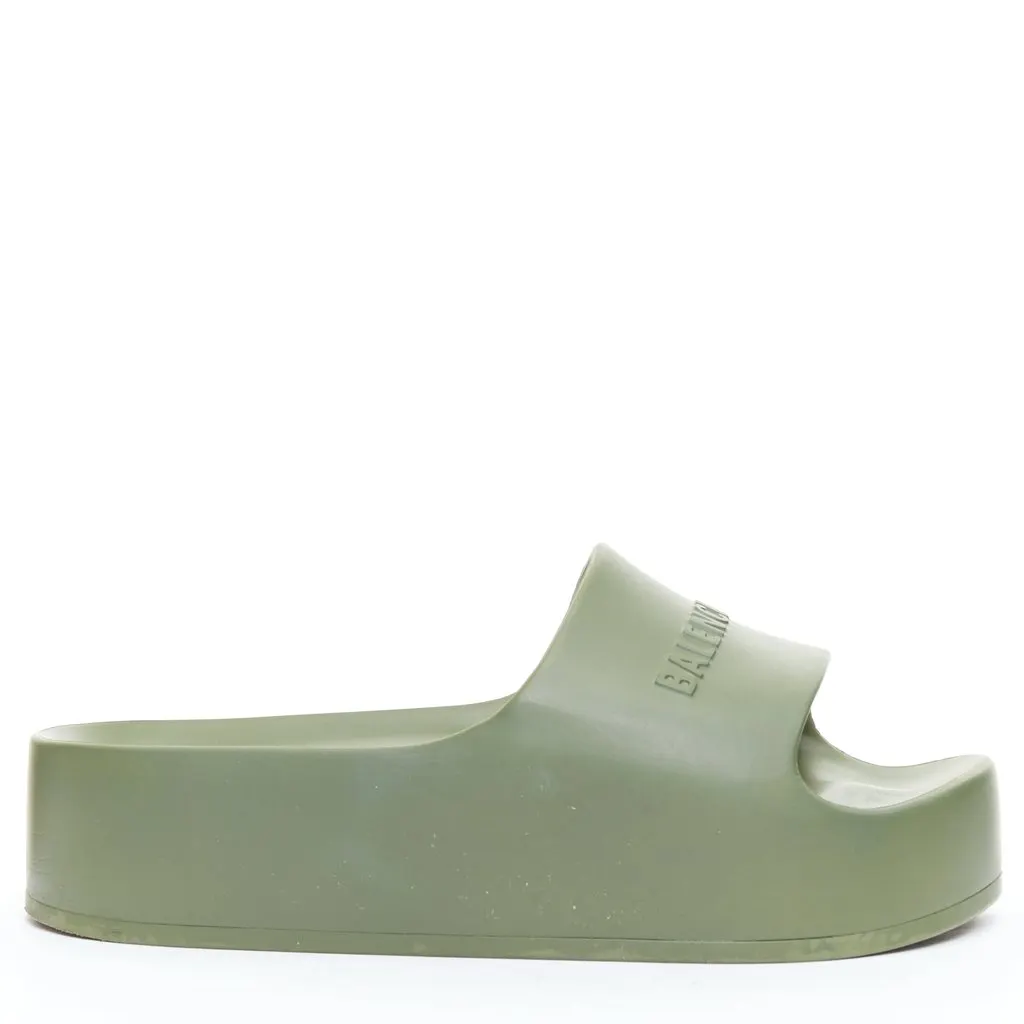 Balenciaga Chunky Green Rubber Fair - Front View