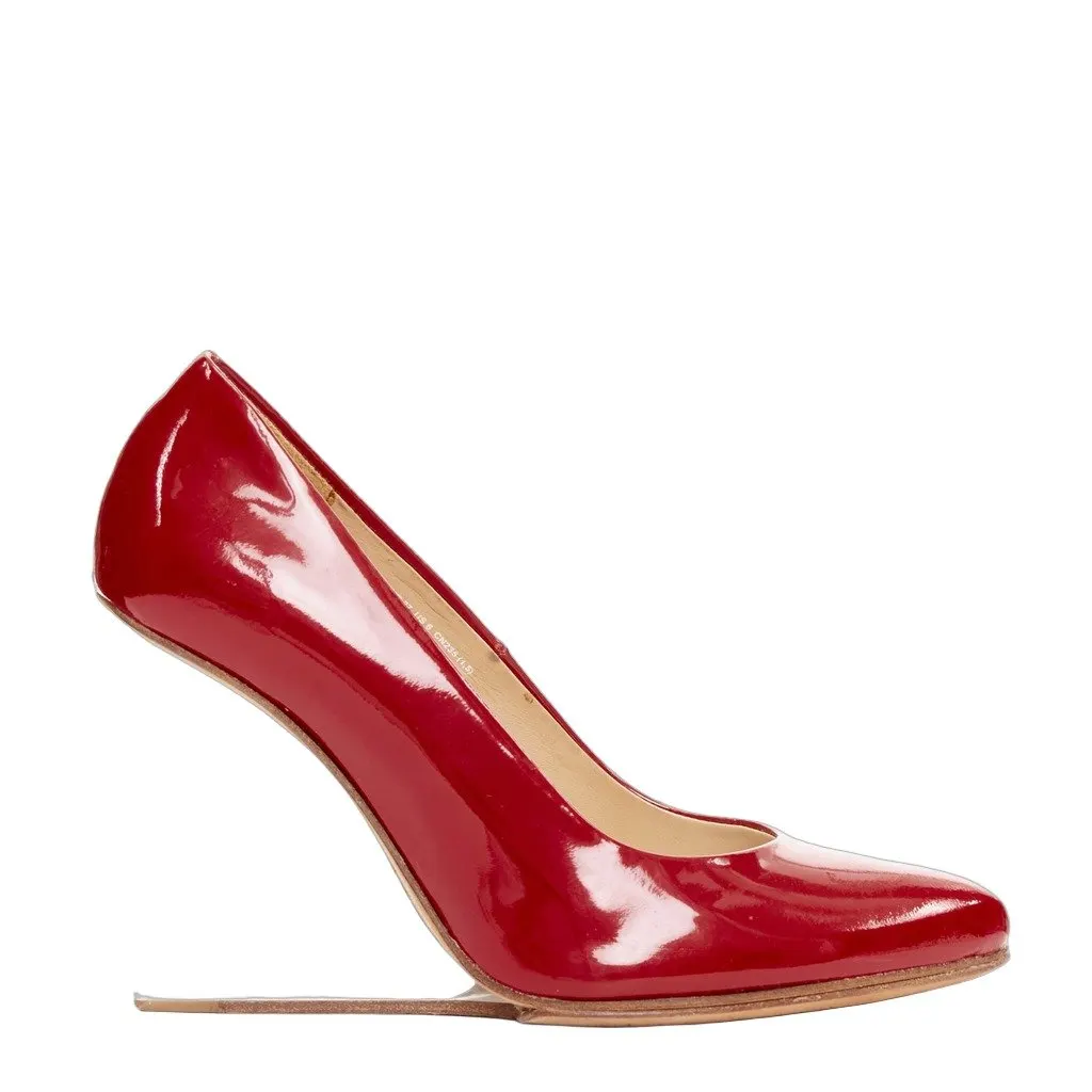 Maison Margiela Invisible Wedge Pump Red Leather Fair - Front View