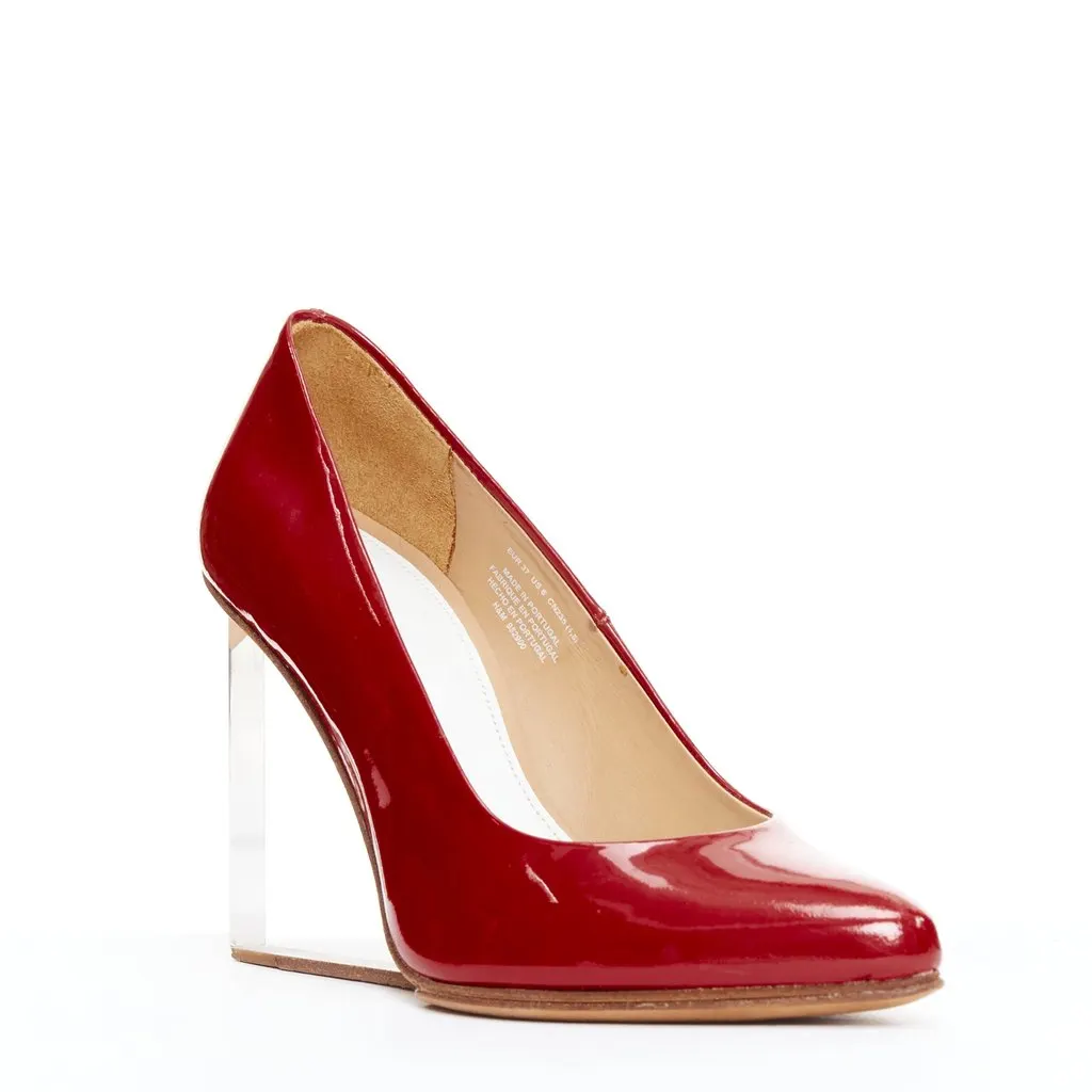 Maison Margiela Invisible Wedge Pump Red Leather Fair - Back View