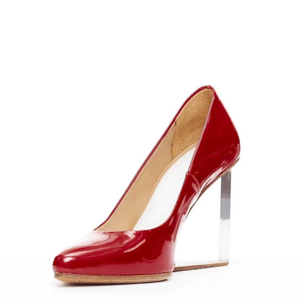 Maison Margiela Invisible Wedge Pump Red Leather Fair - Inside View