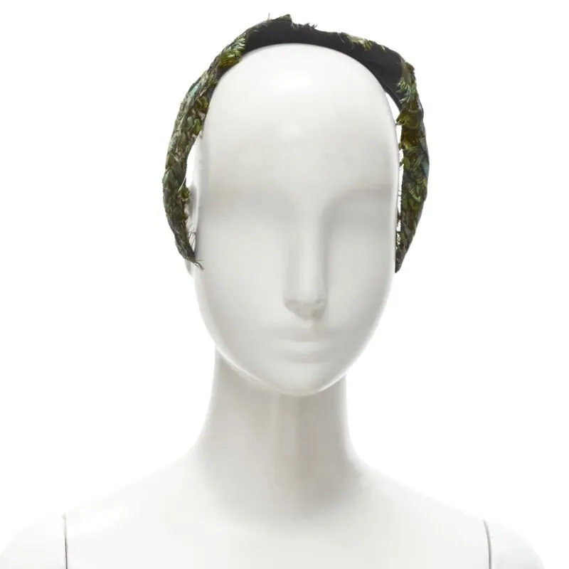 Unsigned Feather Sequin Band Green Never worn - Front View