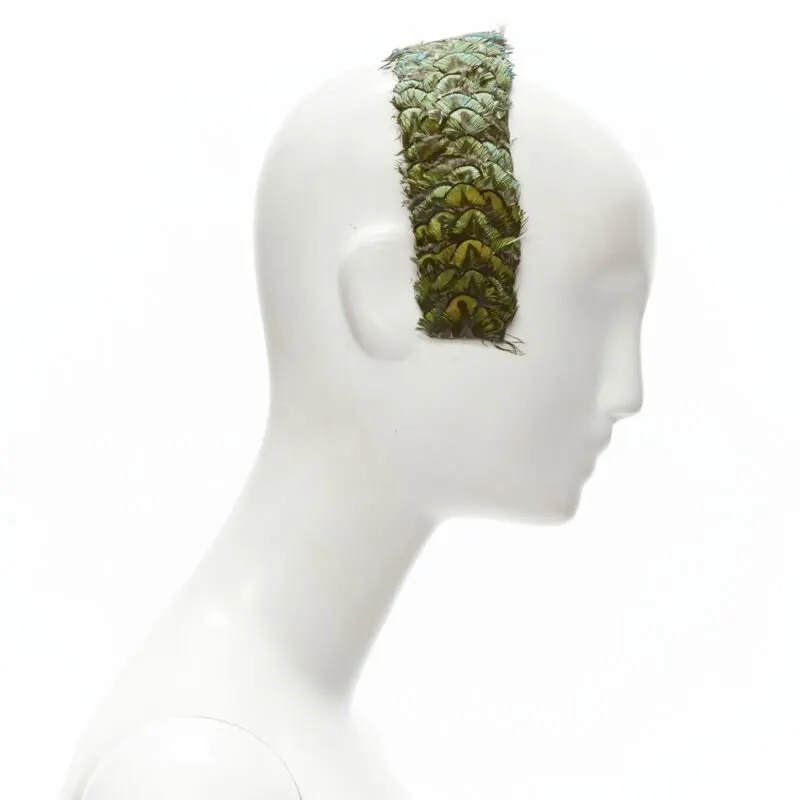 Unsigned Feather Sequin Band Green Never worn - Inside View