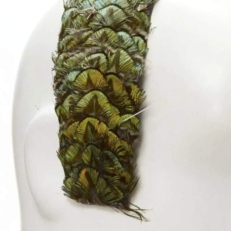Unsigned Feather Sequin Band Green Never worn - Box View