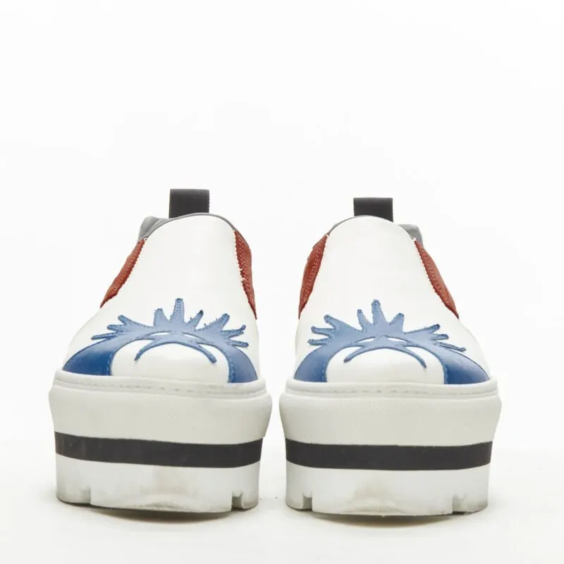 MSGM Patchwork Sneakers White Leather Very good - Model View