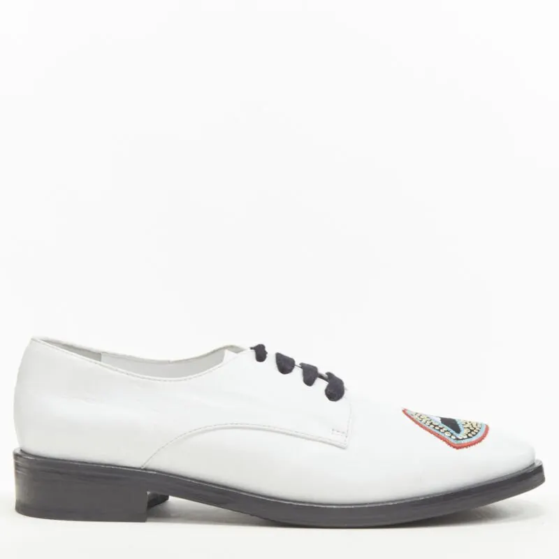 Markus Lupfer Studded Lips Brogue White Leather Very good - Inside View