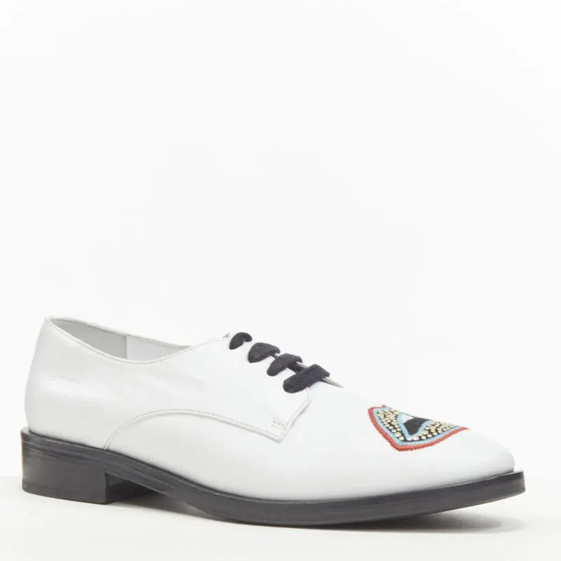 Markus Lupfer Studded Lips Brogue White Leather Very good - Model View