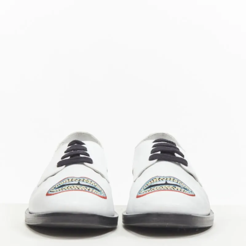 Markus Lupfer Studded Lips Brogue White Leather Very good - Box View
