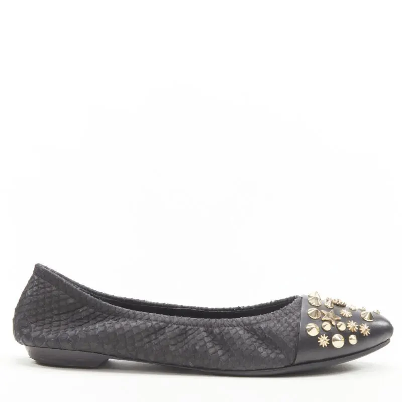 Givenchy Embroidery Babouche Slippers Black Leather Very good - Back View