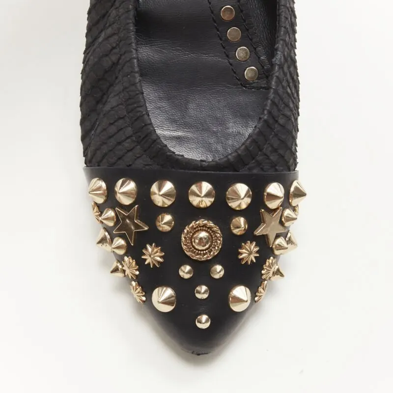 Givenchy Embroidery Babouche Slippers Black Leather Very good - Box View