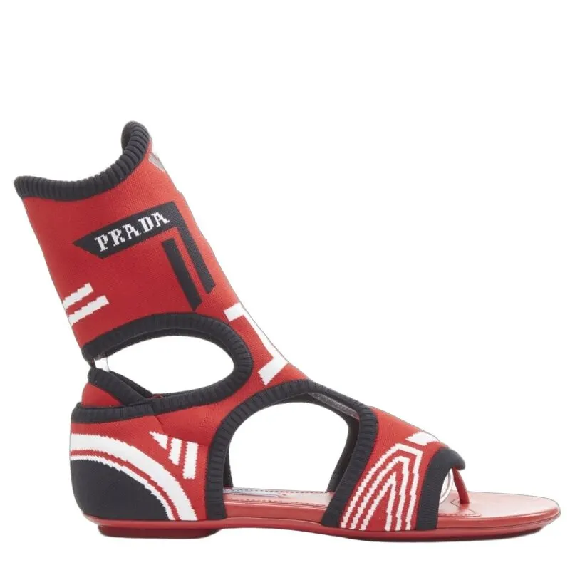 Prada Red Sandals Red Very good - Front View