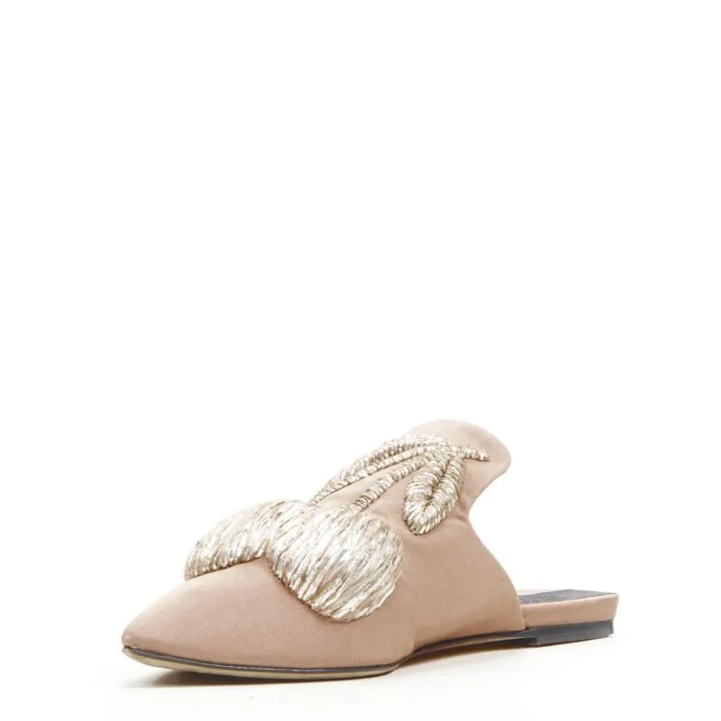 Sanayi 313 Crystal Suede Ballet Flats Beige Good - Model View