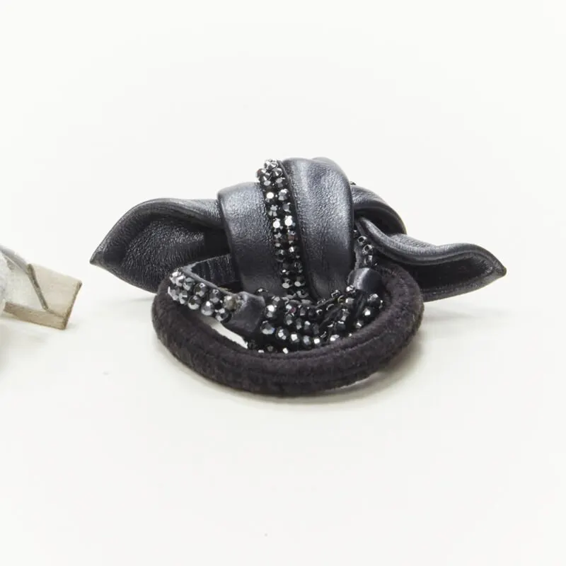 Unsigned Silver Tassel Hair Tie Black Never worn - Model View