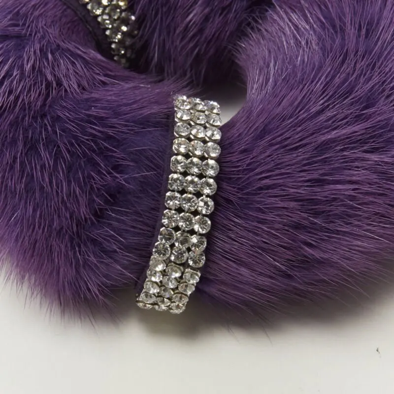 Unsigned Fur Crystal Scrunchie Purple Fur Never worn - Back View