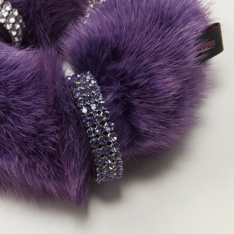 Unsigned Fur Crystal Scrunchie Purple Fur Never worn - Inside View