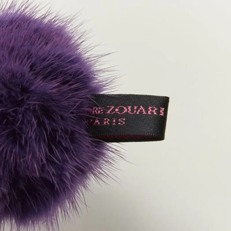 Unsigned Fur Crystal Scrunchie Purple Fur Never worn - Model View