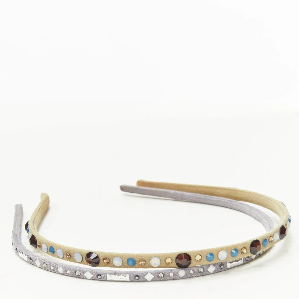 Unsigned Suede Rhinestone Band Beige Suede Good - Inside View
