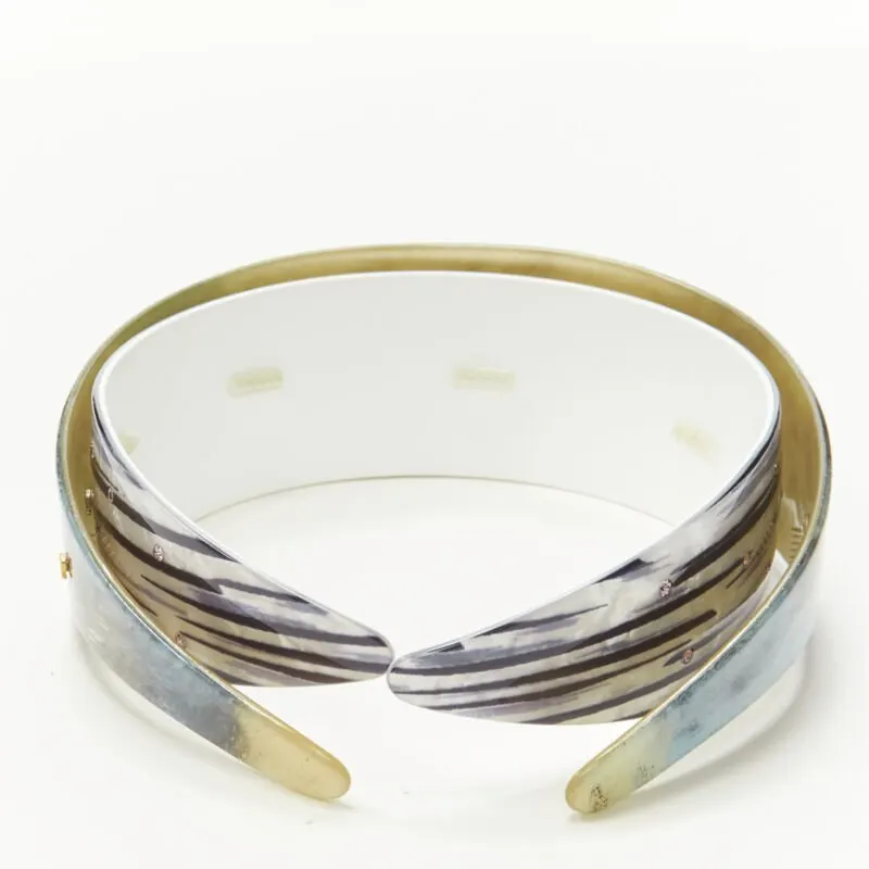 Unsigned Marble Acrylic Band MultiColor Plastic Never worn - Model View