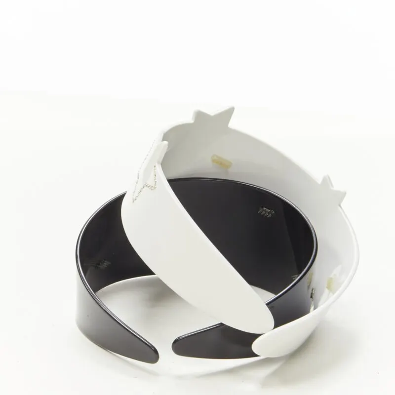 Unsigned Star Acrylic Headband White Plastic Never worn - Back View