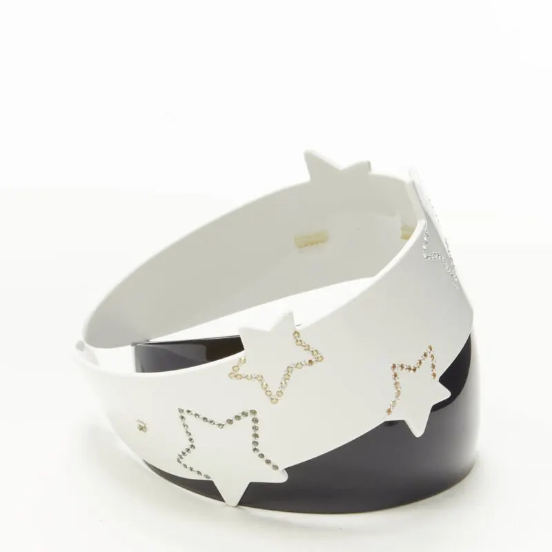 Unsigned Star Acrylic Headband White Plastic Never worn - Inside View