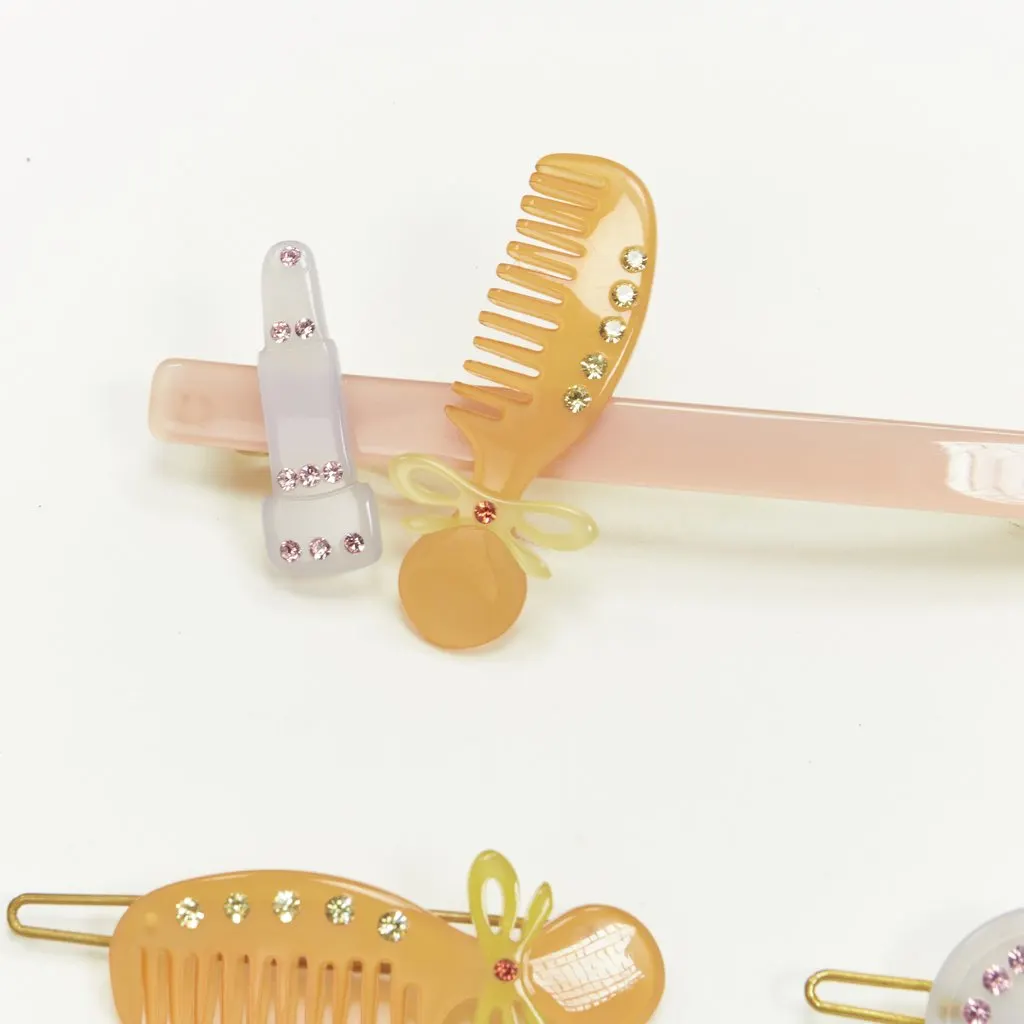 Unsigned Lipstick Hair Clips MultiColor Plastic Very good - Inside View