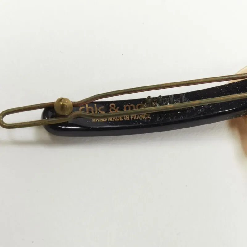 Unsigned Lingerie Hair Clips Black Plastic Very good - Model View