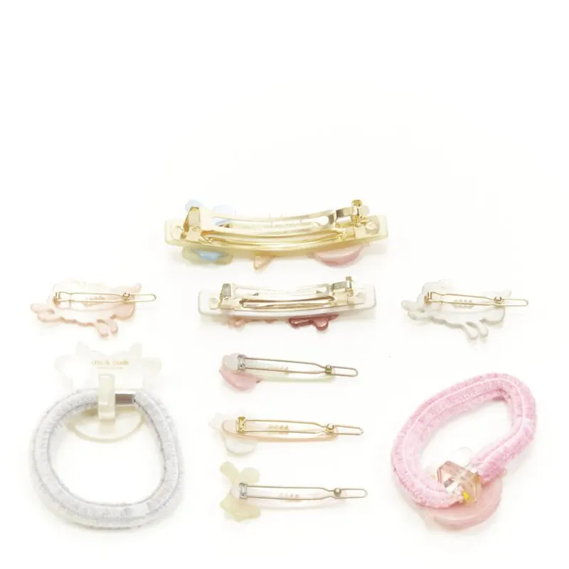 Unsigned Farm Hair Clips Beige Plastic Very good - Inside View