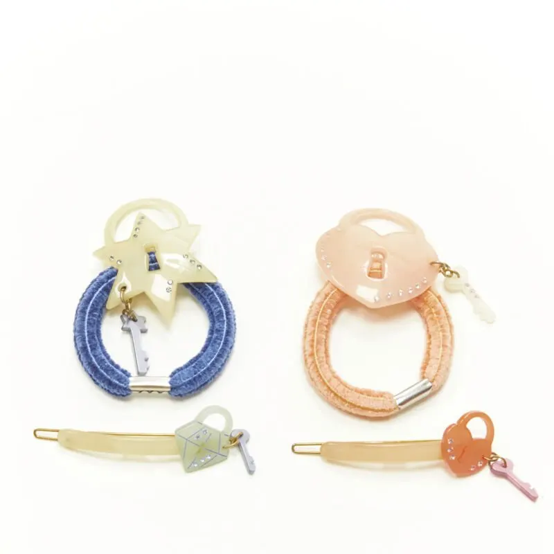 Unsigned Lock Hair Clips MultiColor Plastic Never worn - Front View