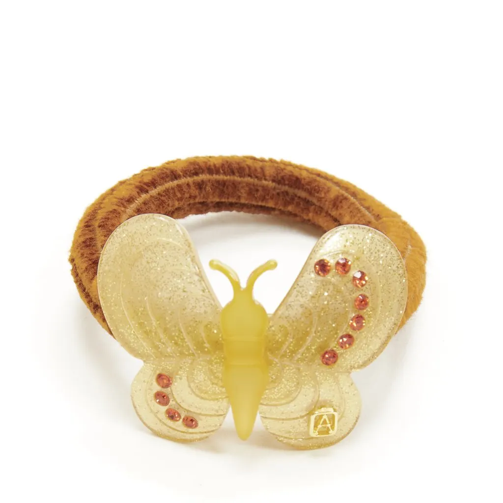 Unsigned Butterfly Hair Clips Yellow Plastic Never worn - Back View