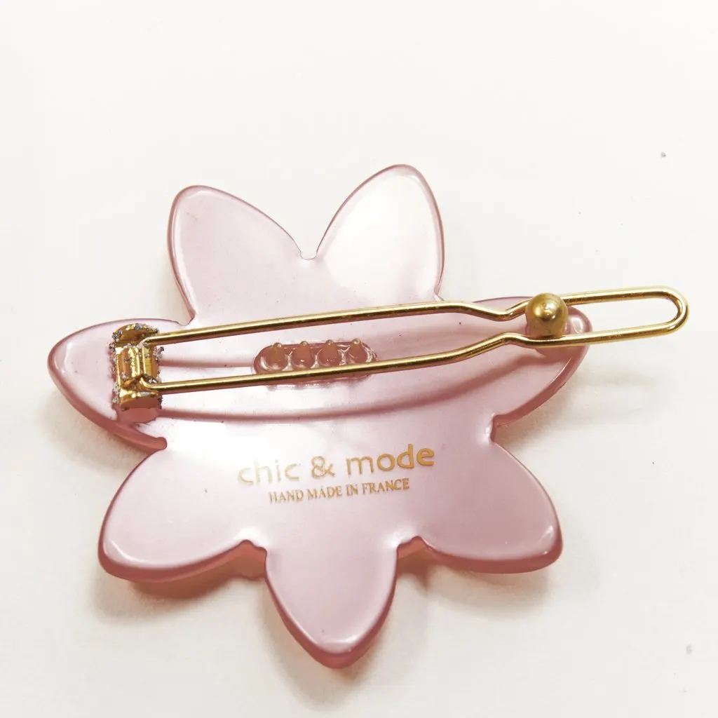Unsigned Smiley Hair Clips Pink Plastic Very good - Model View