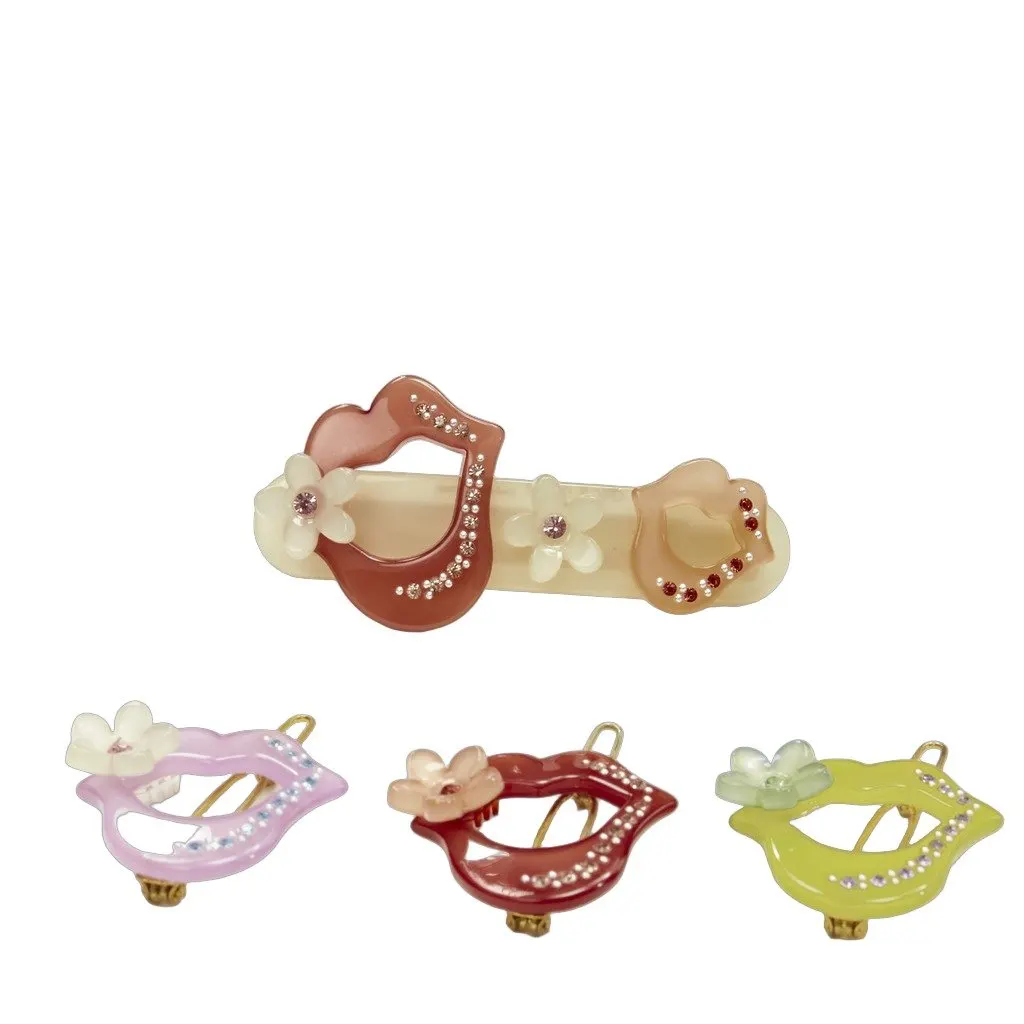 Unsigned Lips Hair Clips MultiColor Plastic Very good - Front View