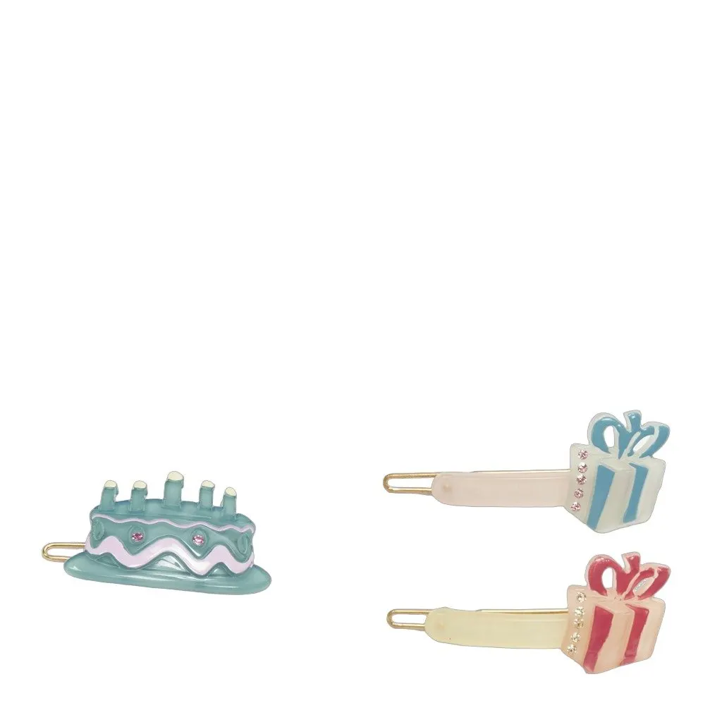 Unsigned Cake Hair Clips MultiColor Plastic Very good - Front View